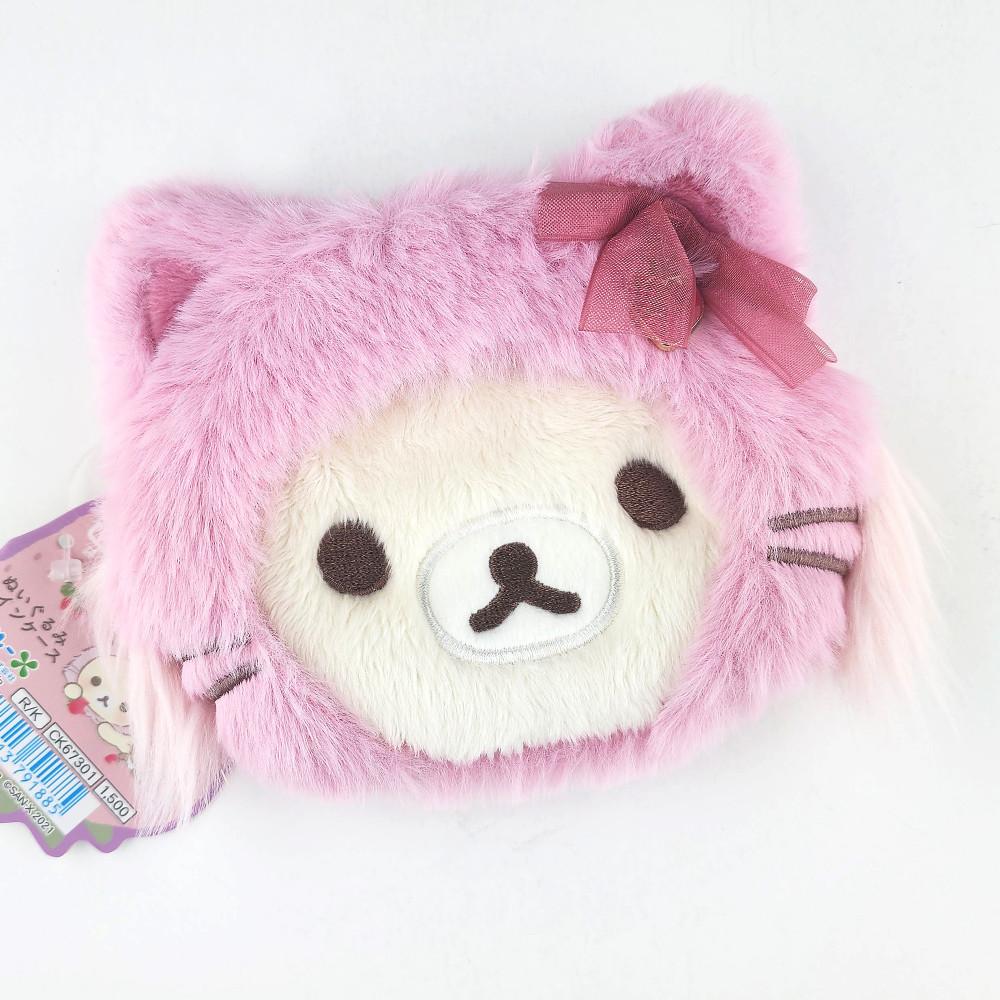 리락쿠마 코리락쿠마와 딸기 고양이 테마 캐릭터 파우치 동전지갑 동전 케이스