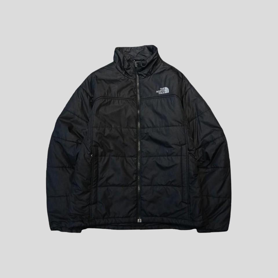 노스페이스 블랙 스퀘어퀼팅 엑셀로프트 패디드 솜패딩 내피 점퍼 L