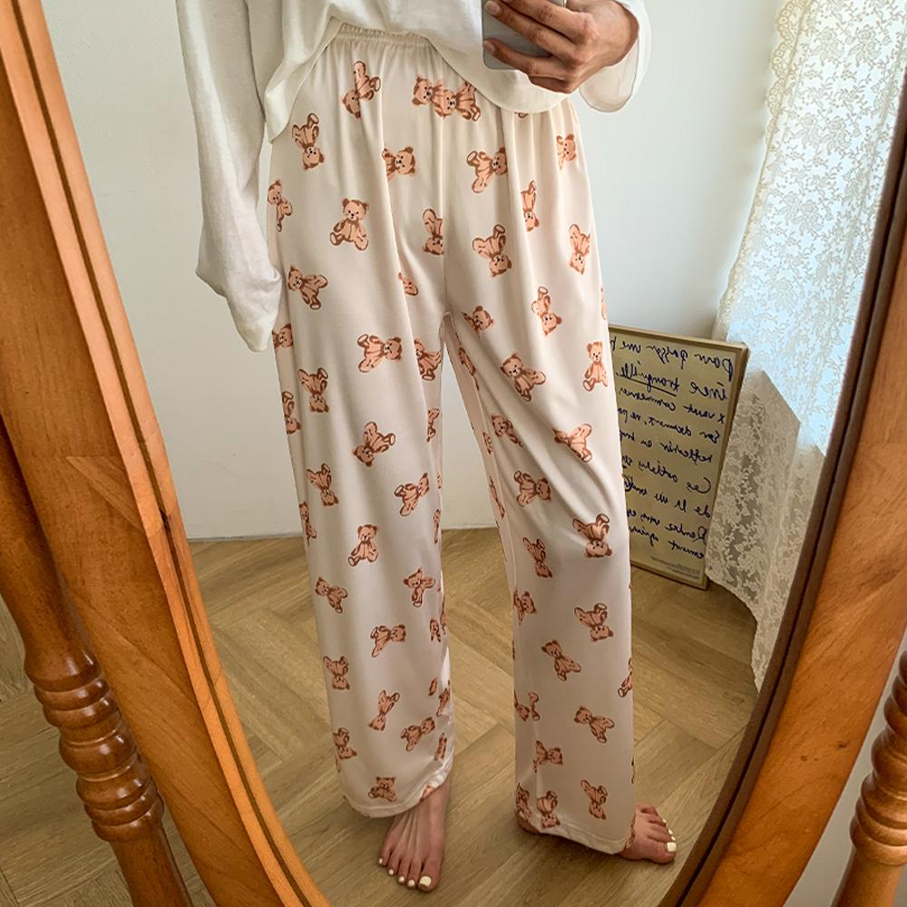 멜디 테디베어 실키 파자마 팬츠
