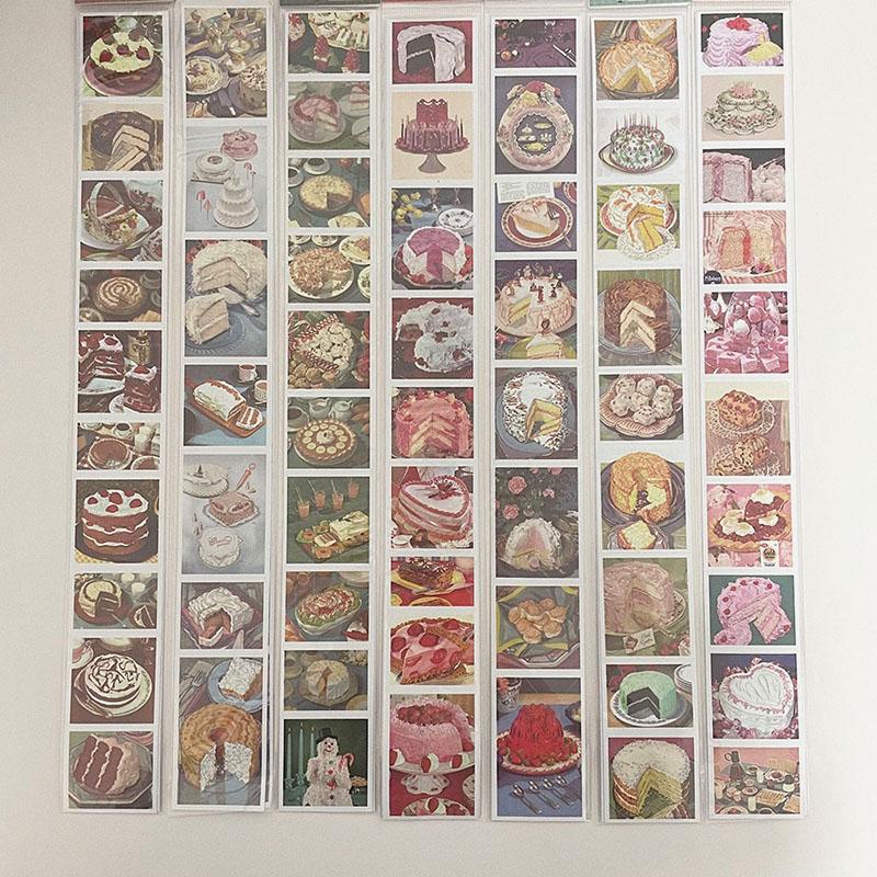 레트로 케이크 롱 스티커 세트