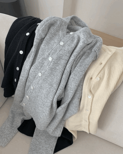 pure cardigan sleeveless set (3color)