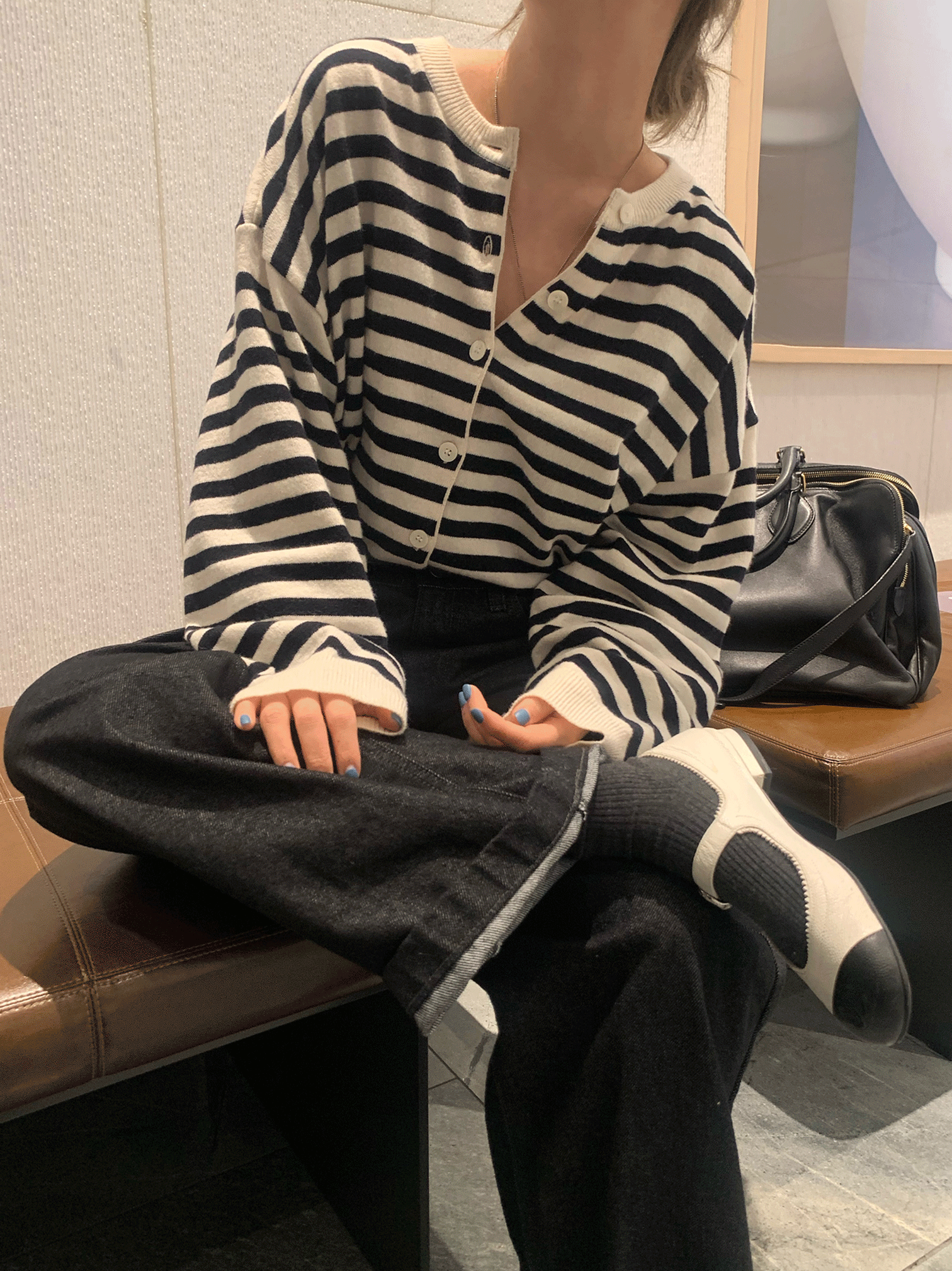daily stripe cardigan (oatmeal)