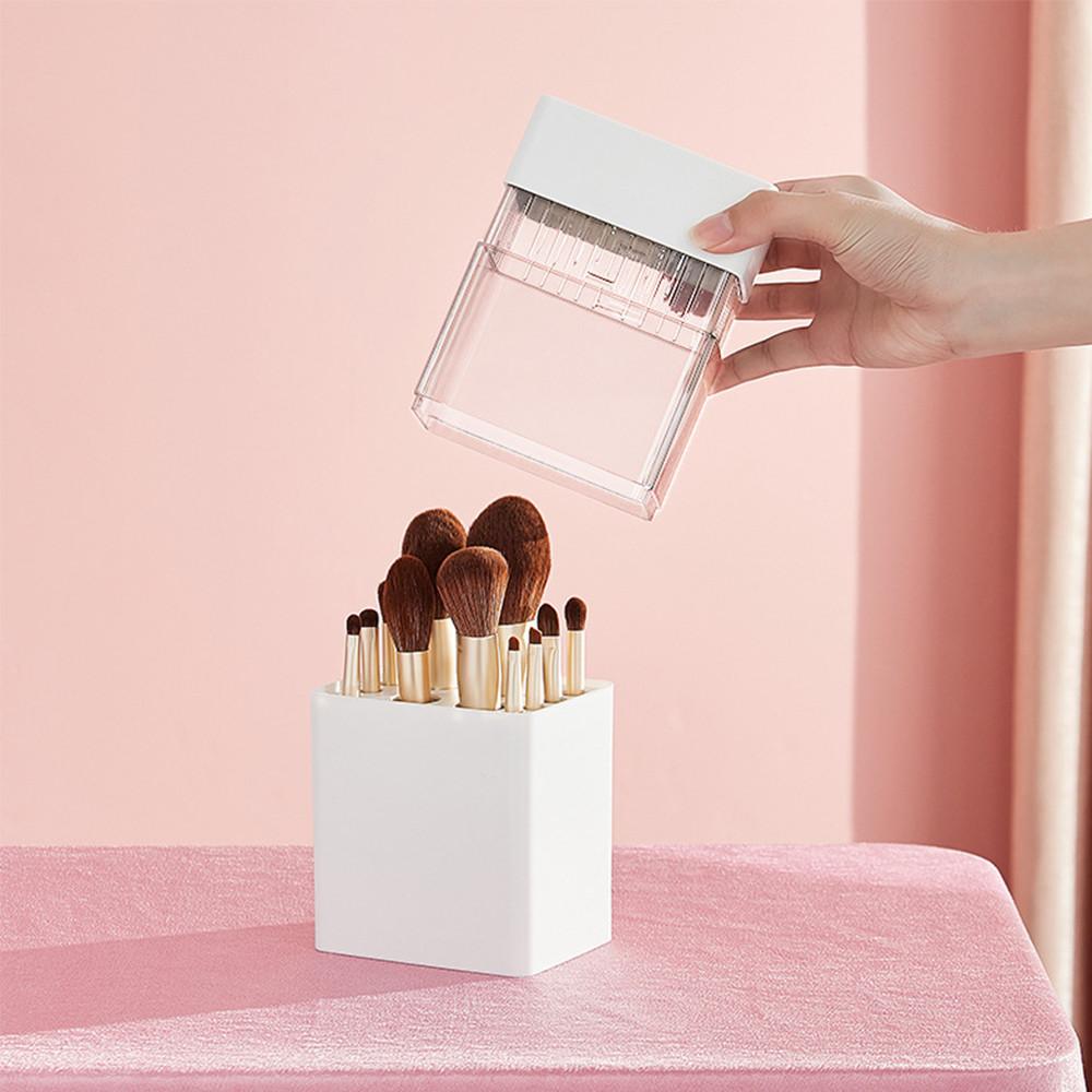 먼지차단 브러쉬 꽂이 보관함 정리함 화장품 정리대 케이스 통