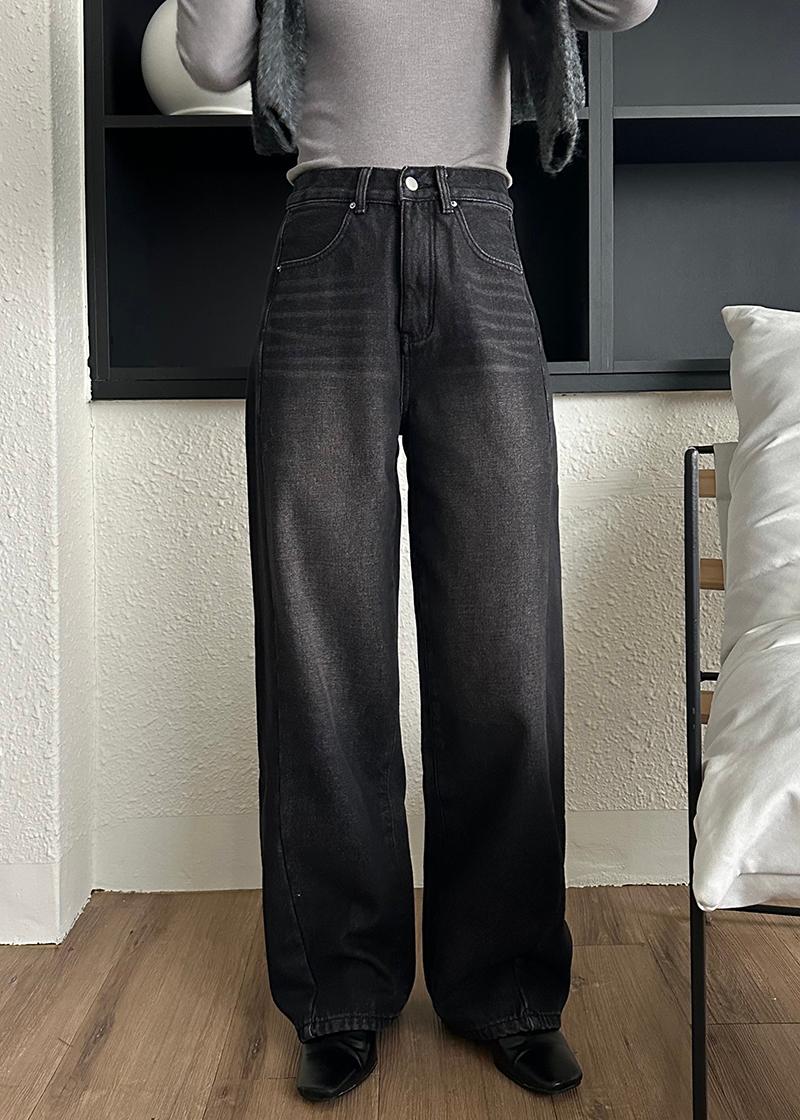 로아시스 [숏,롱] [S-XL] [기모안감] [무료배송] 에토프 기모 속밴딩 숏&롱 데님 팬츠