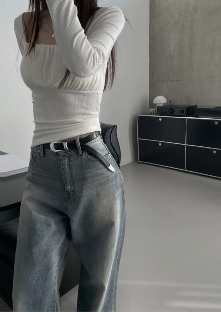 스퀘어 셔링 탑 긴팔이너 포인트이너티(당일발송)