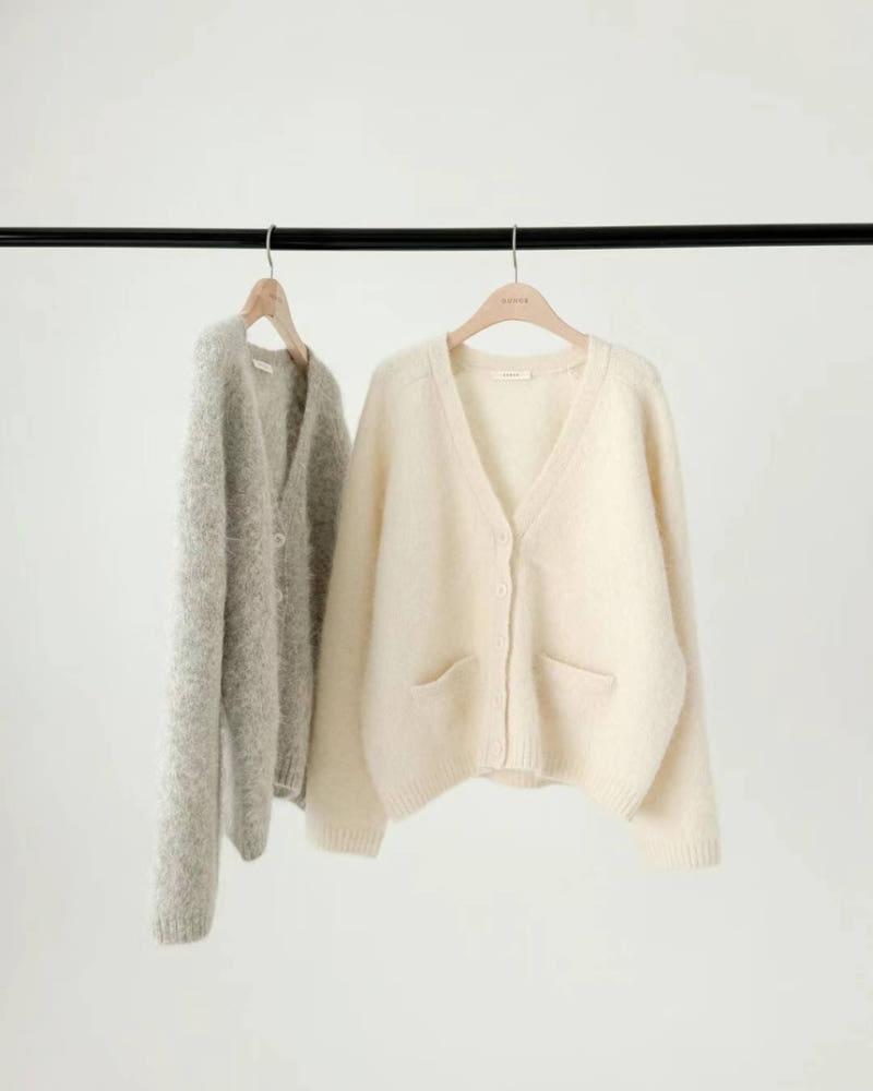 OUNCE 온스 센느 알파카 가디건 긴팔 브이넥 포켓 루즈핏 니트 cd