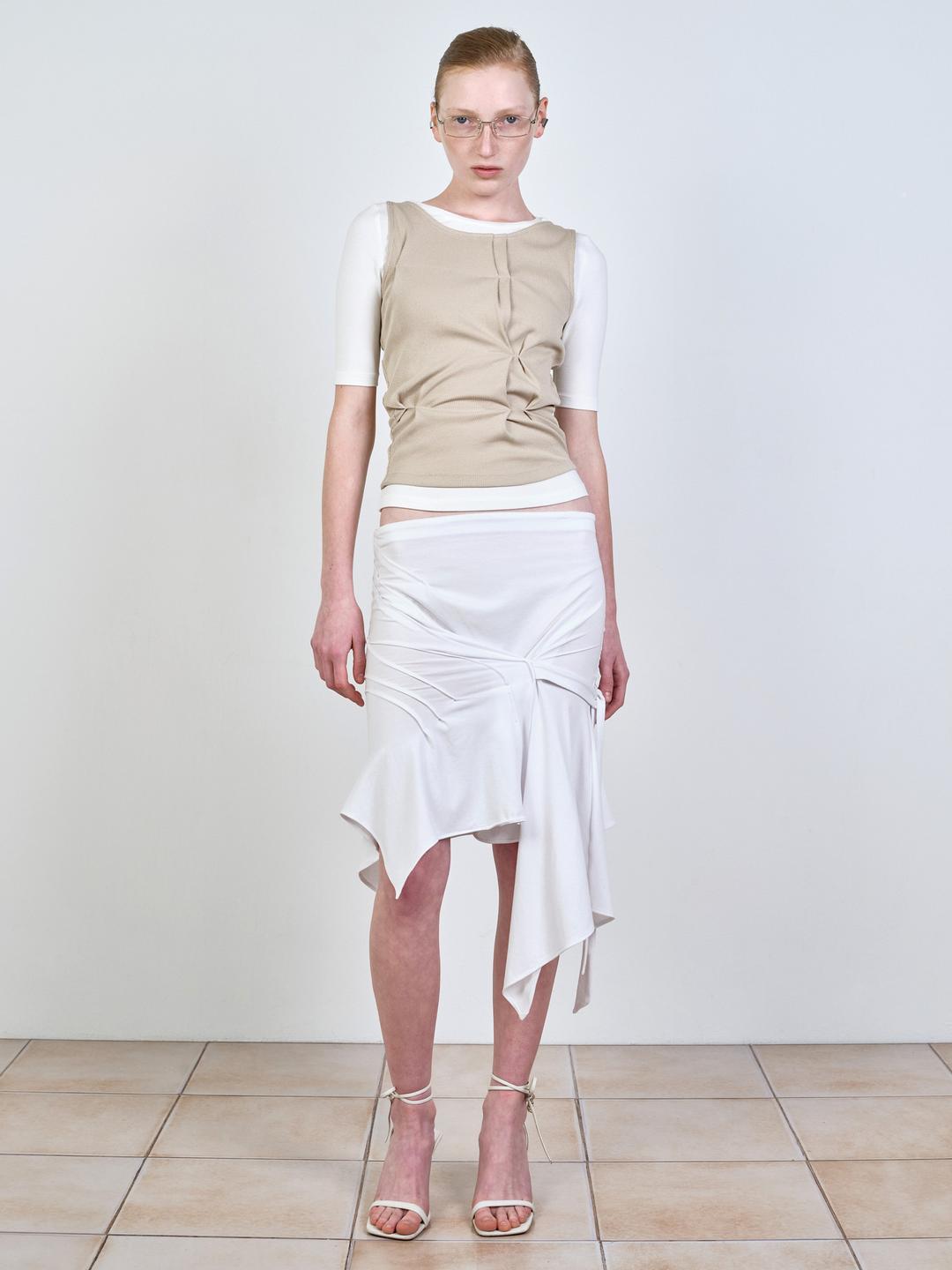 FOLDED LAYERED T-SHIRT IVORY