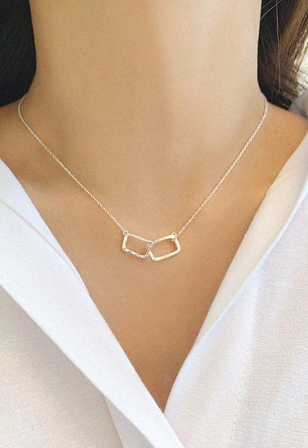 베티버 투스퀘어 실버925 은 목걸이