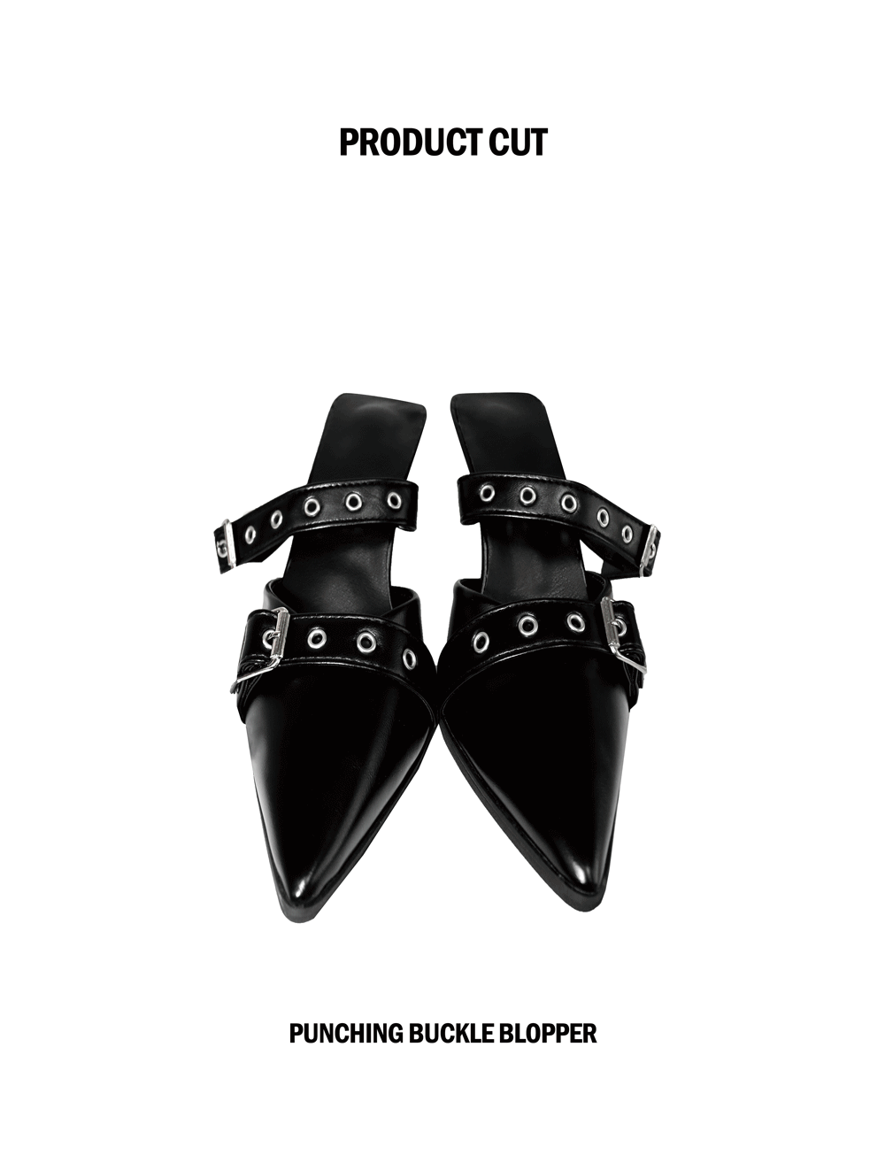 이은 Eyelet punching mule heels