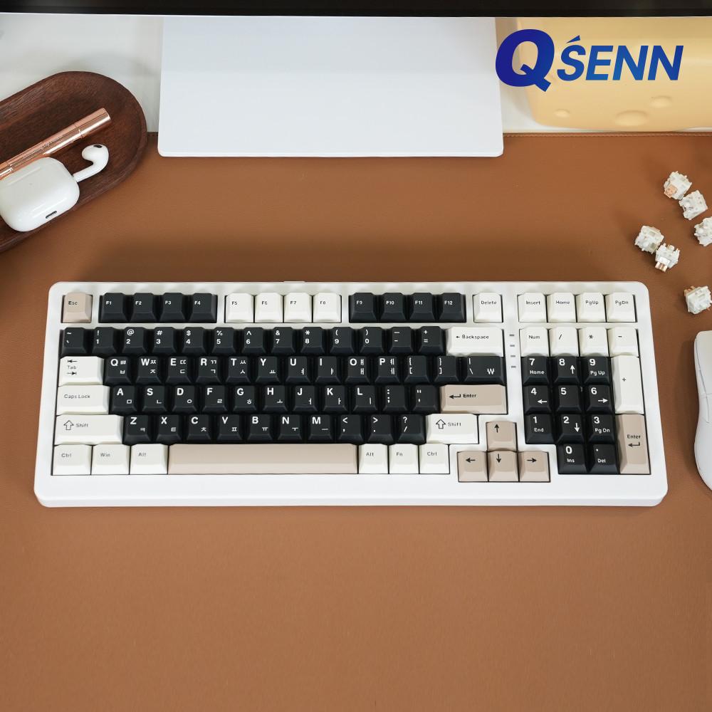 QSENN Q99 PBT 풀윤활 가스켓 유무선 기계식 키보드 크림치즈  QSENN 크림치즈축 V1