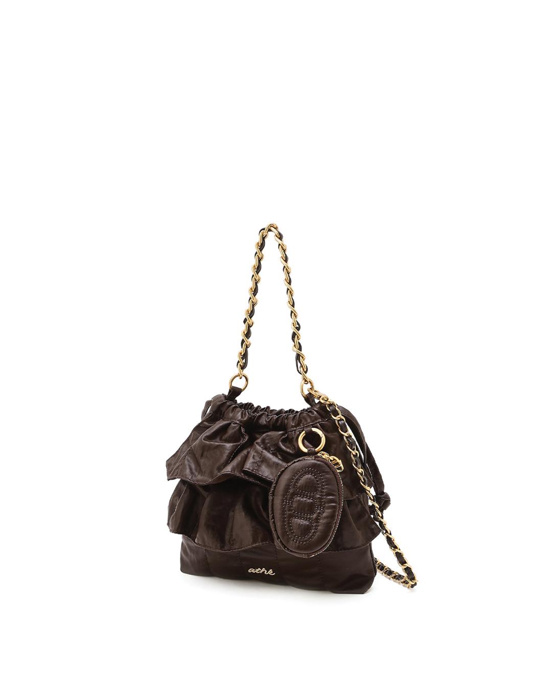 [사은품 증정] [FRILL]BROWN DUPE SKIN MINI CROSS BAG S