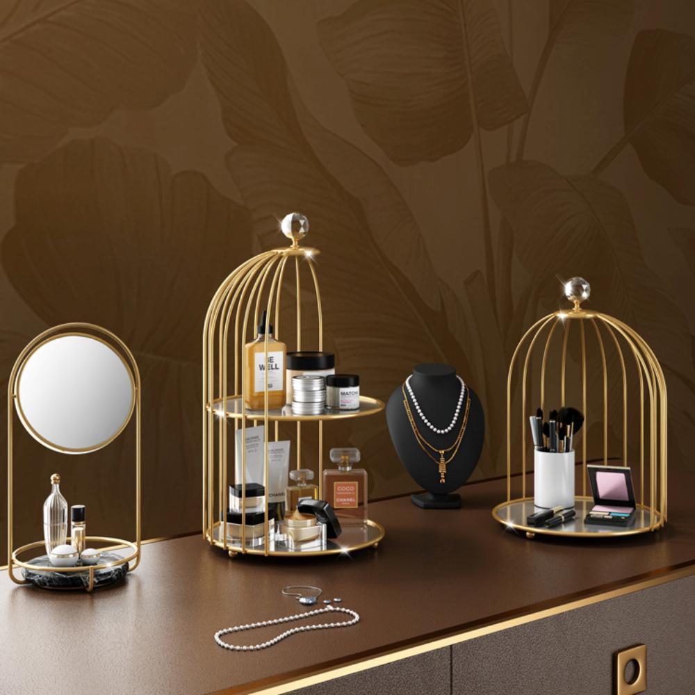 엔틱 레트로 골드 화장품 향수 악세사리 소품 보관대 다용도선반 수납정리함