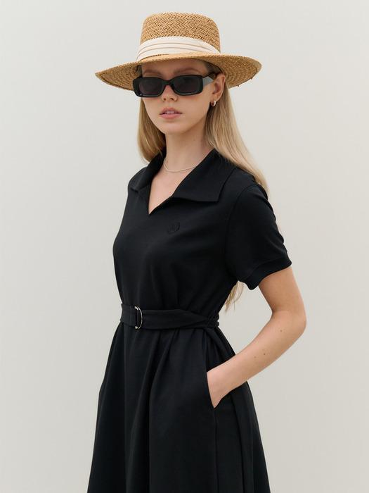 MET easy collar short sleeve dress soft black
