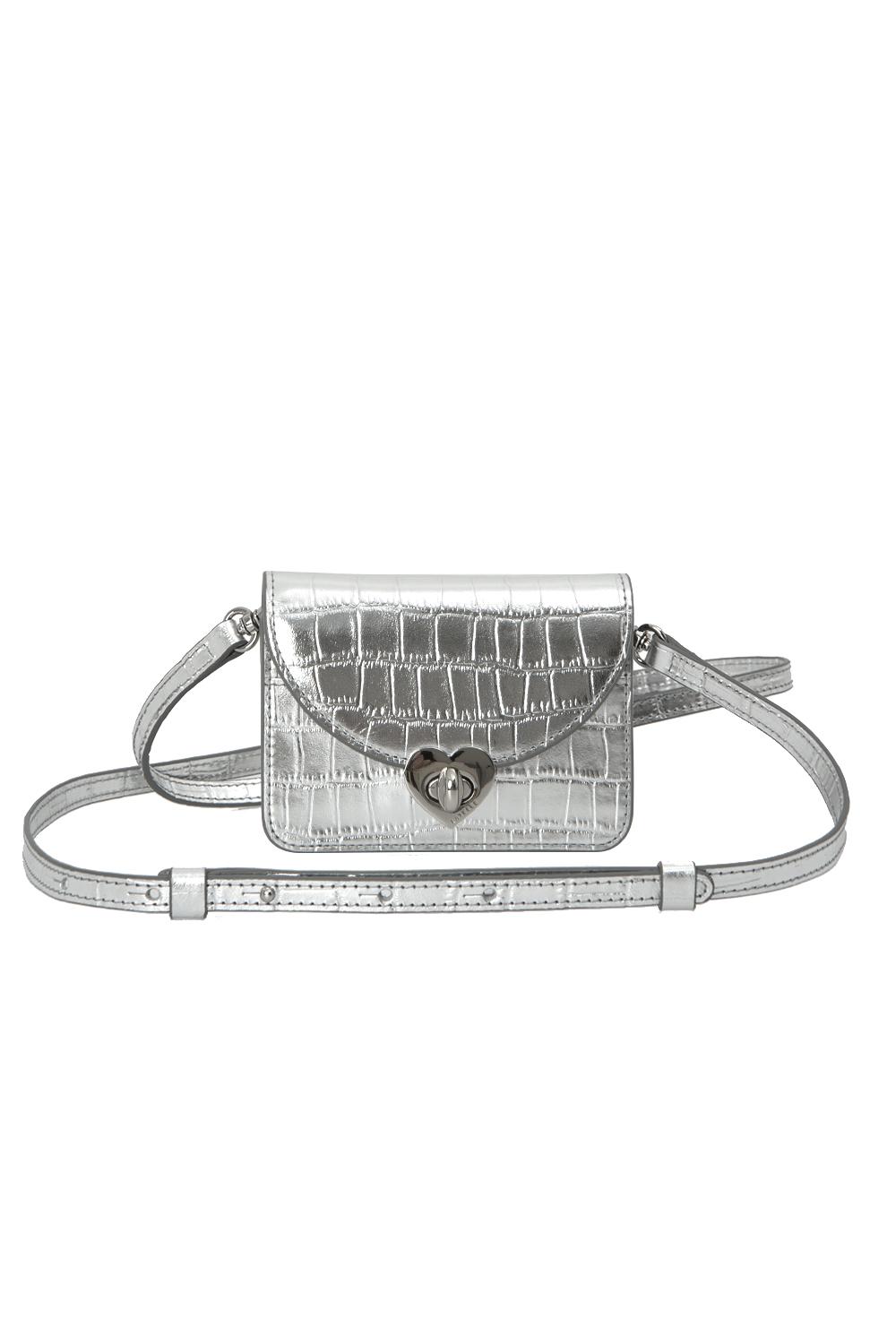 [1+1]HEART CARD BAG / Croco Silver