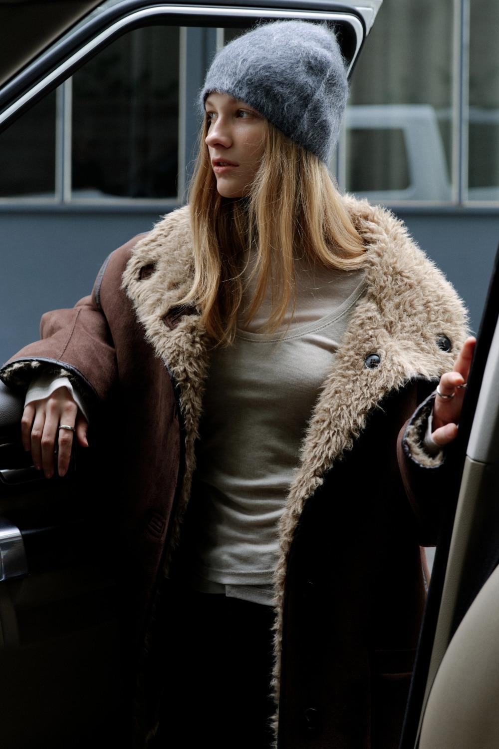 Molly Reversible Shearling Coat_Dark brown