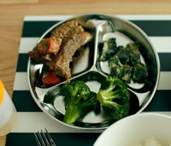 스테인레스 원형 3칸 접시 :)