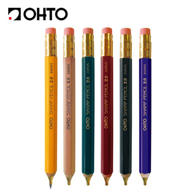 오토 우드 홀더 샤프 2.0mm 스케치 드로잉 목재 펜슬 OHTO