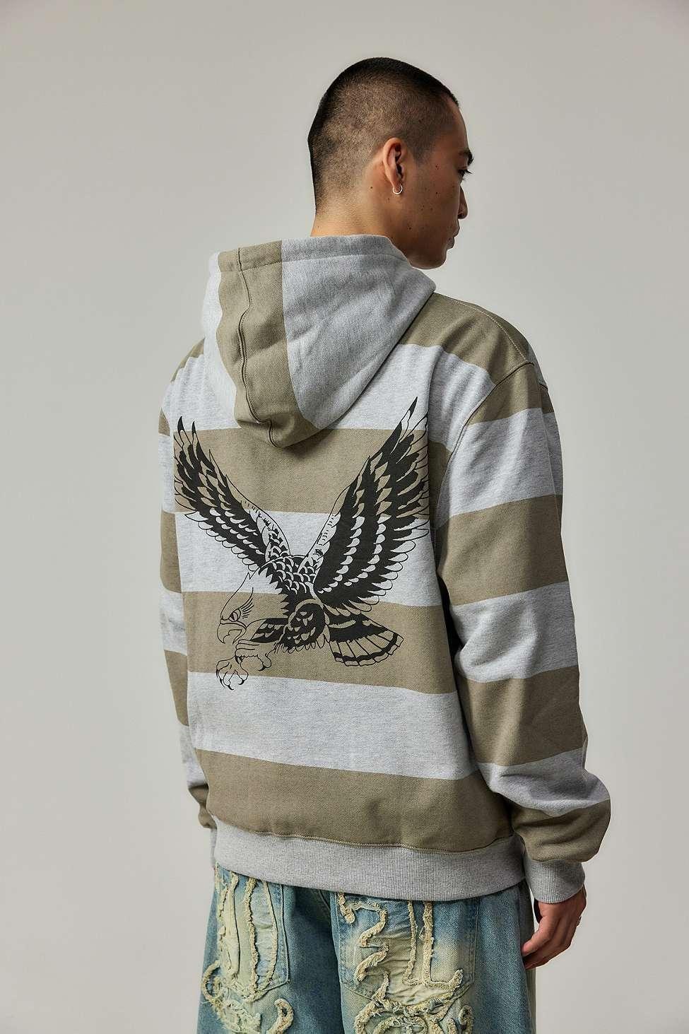 Uo Exclusive Stripe Zip-through Hoodie