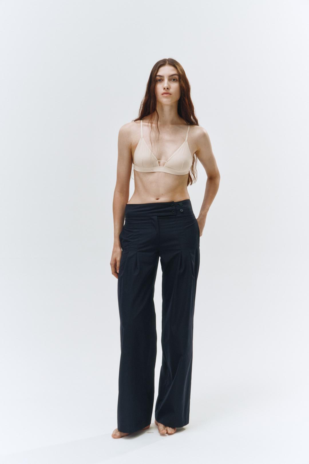 MIRTH ROW BUTTON SLACKS / DEEP NAVY