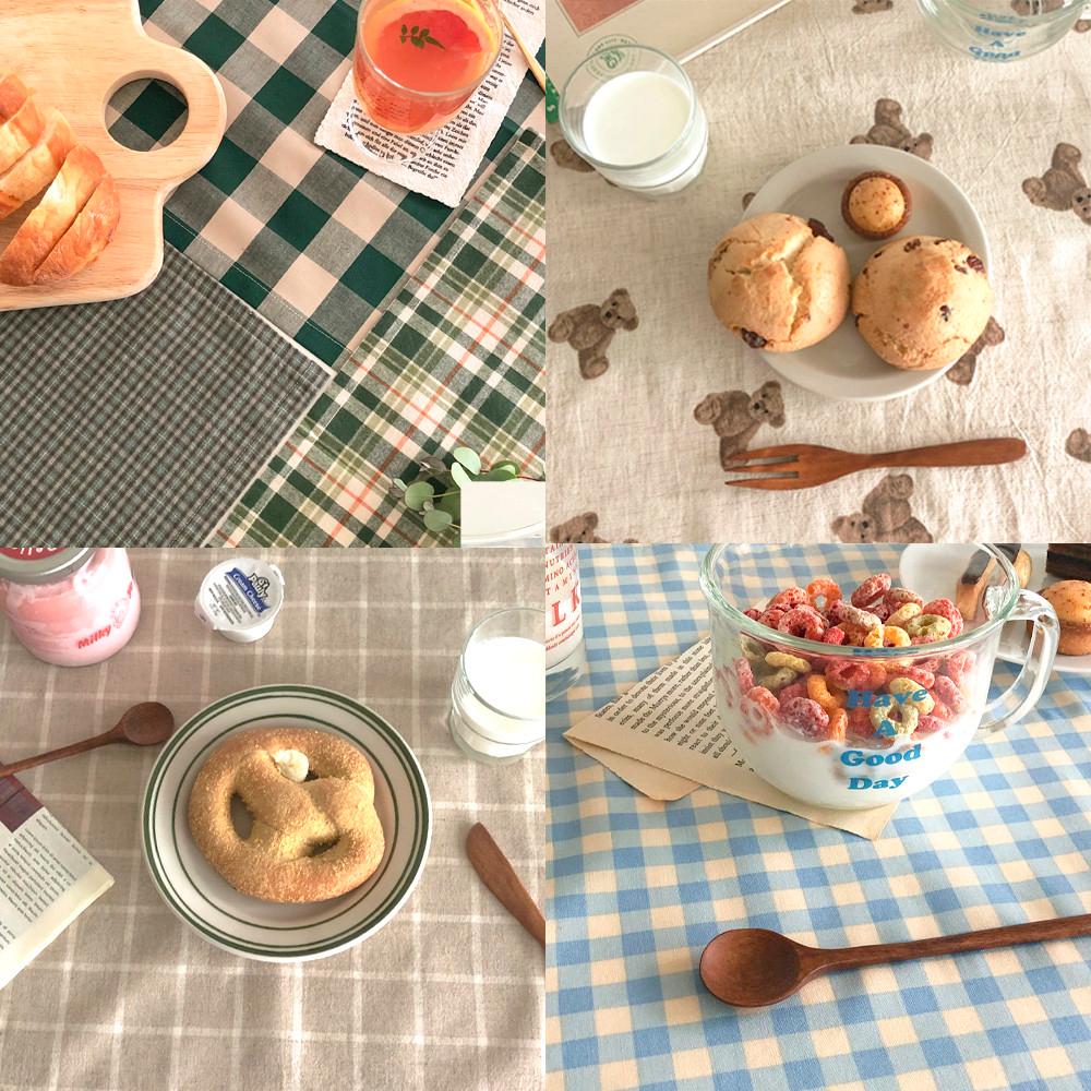34종 패브릭 테이블매트 모음 / 귀여운 체크 책상 꾸미기 식탁 덮개 홈데코
