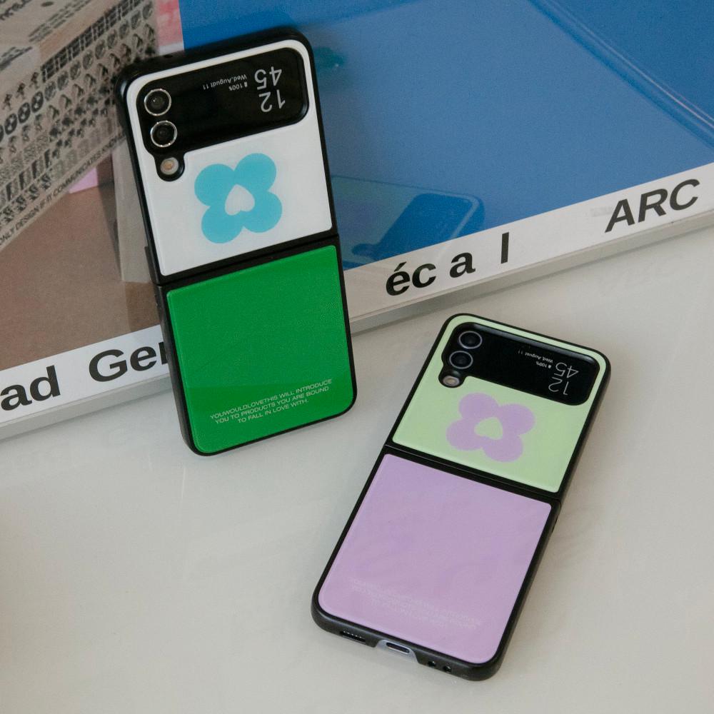 Weaving 글라스 유광 지플립 Z flip 범퍼 케이스 (2 colors)