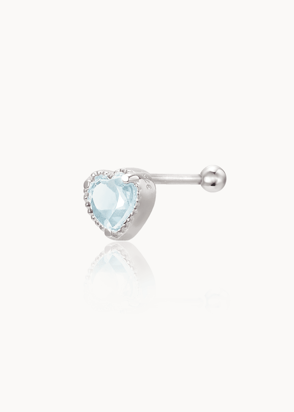 Stone Heart Piercing - Aqua Topaz