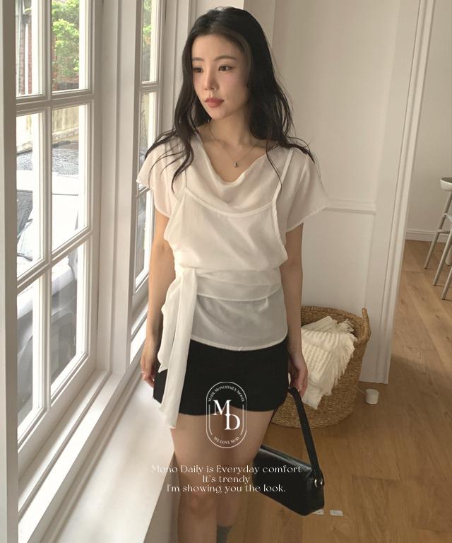 모노데일리 로브아 텐셀 뷔스티에 블라우스 (일체형)