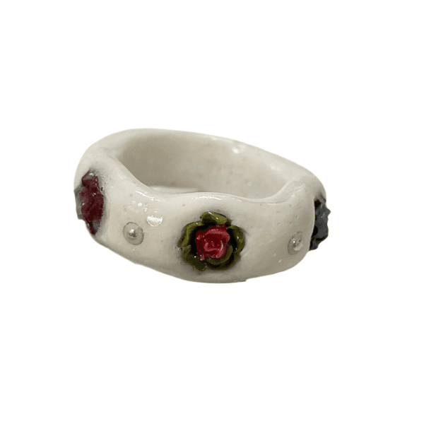 [viviflo] rose ring_white glitter 로즈링 화이트글리터