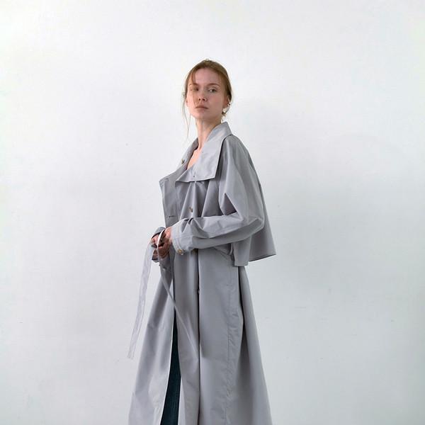 BALMAIN TRENCH COAT (GREY)