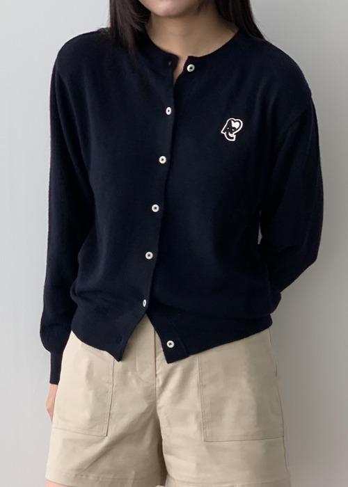 ROUND BUTTON CARDIGAN_NAVY