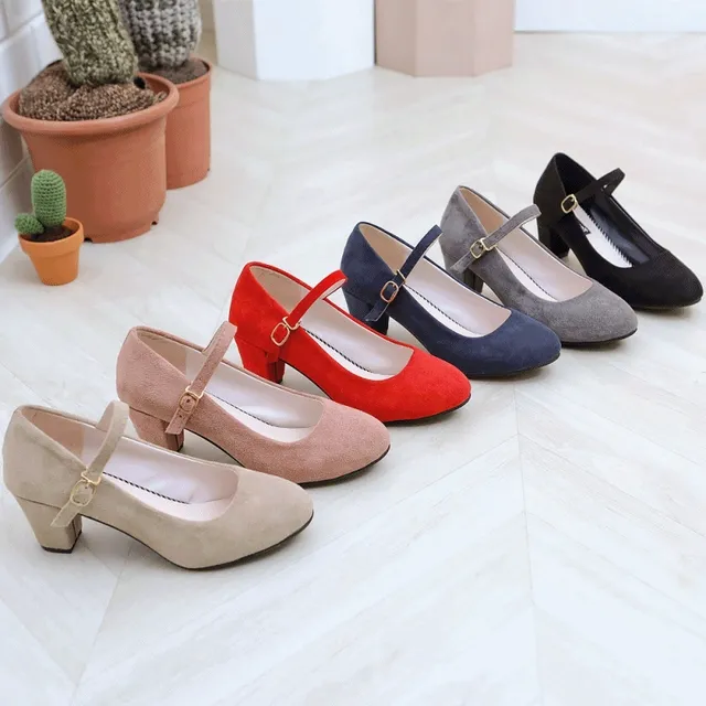 [연예인협찬*당일출고] 메리제인 미들 굽 펌프스 sn345