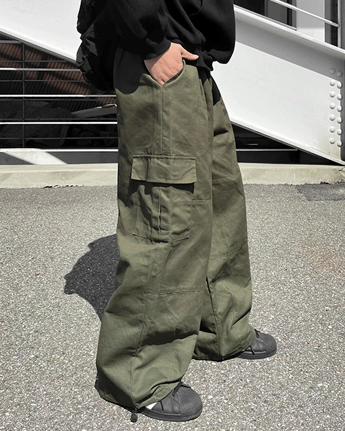 아메카지 코튼 벌룬 카고 스트링 팬츠 (3 color)