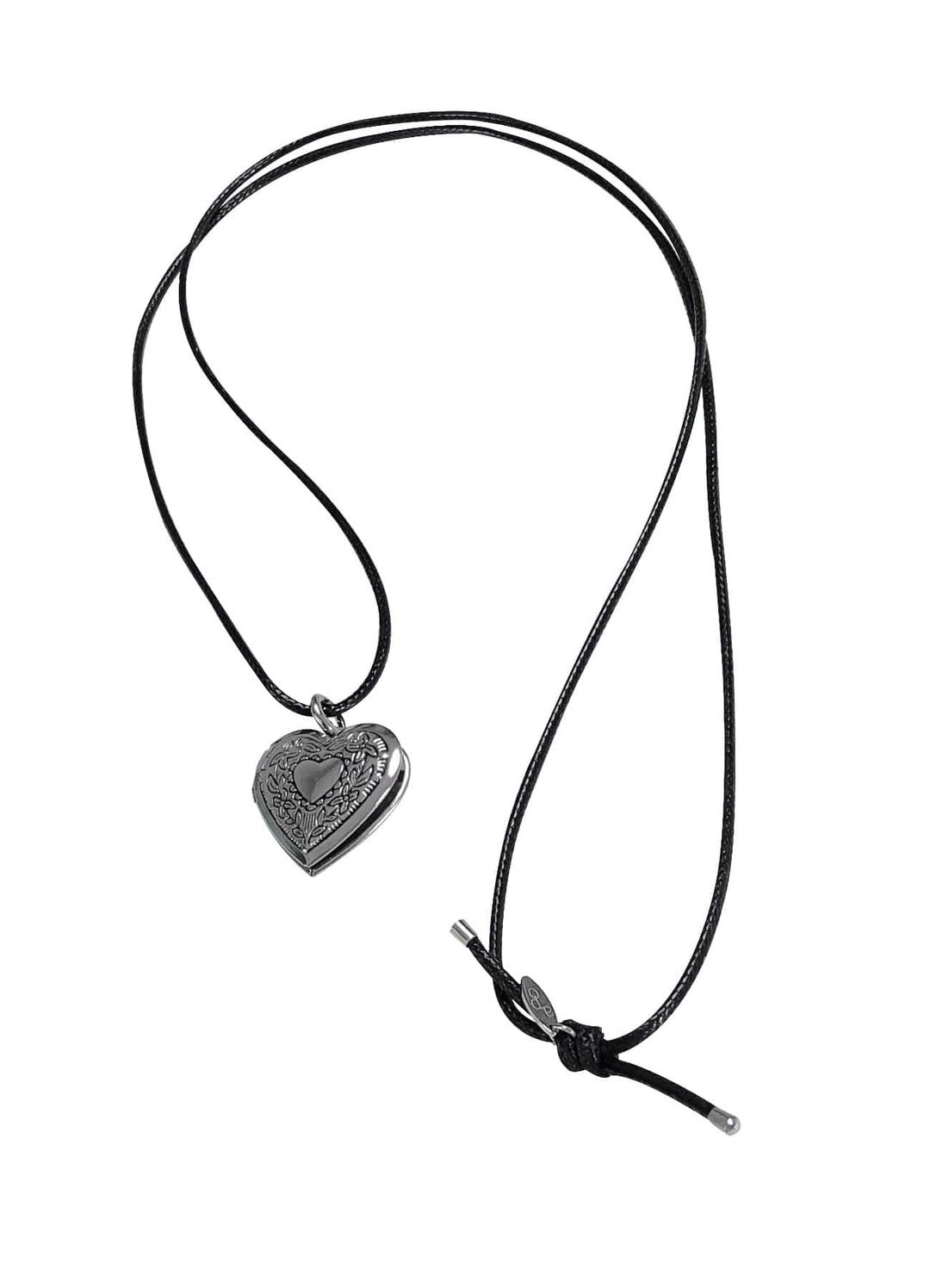 [Kep1er 마시로 착용]Heart Locket Pendant N.(leather)