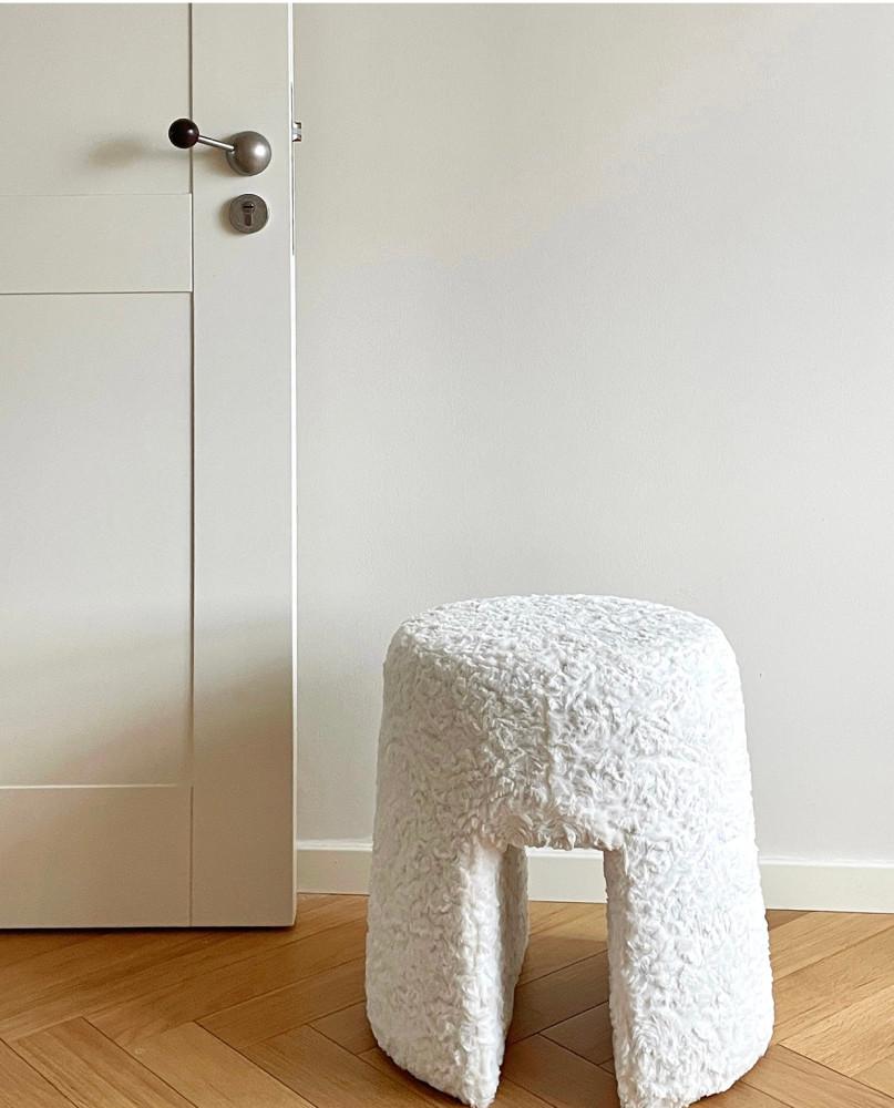 크림 미니 작은 스툴 화장대 인테리어 의자