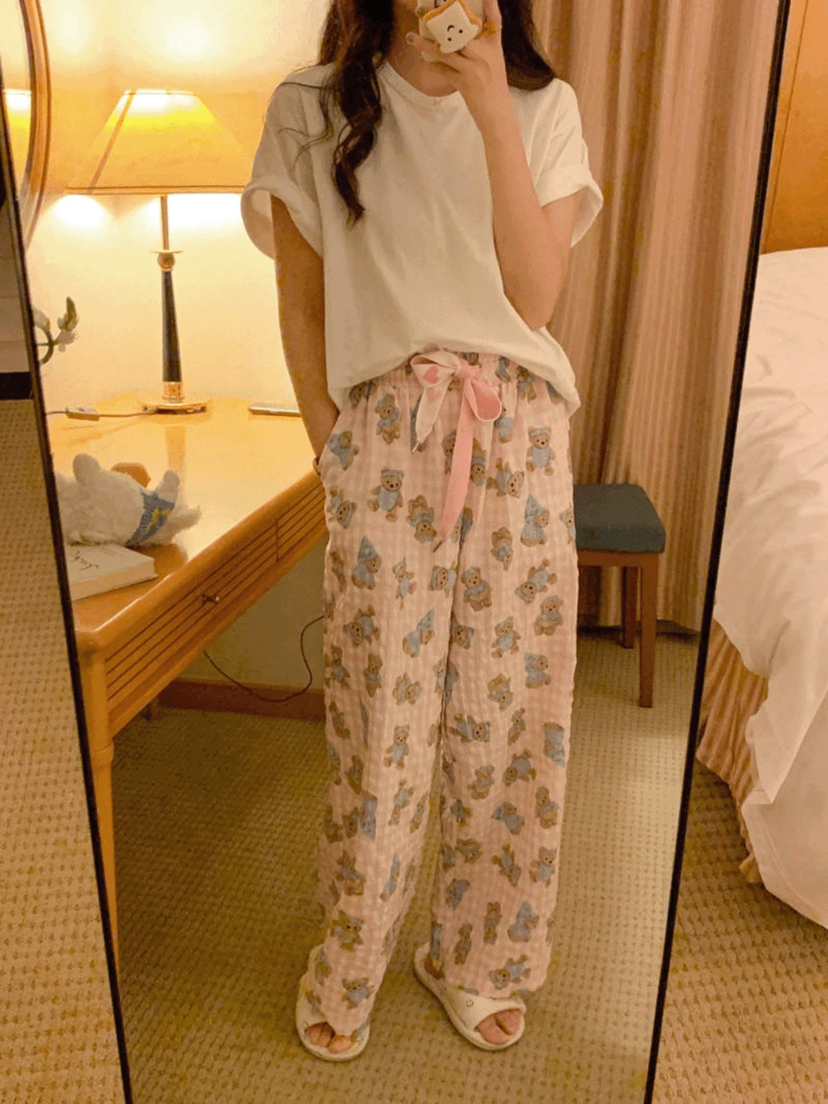 [여성] 러블리 베어 파자마 팬츠 (3color)