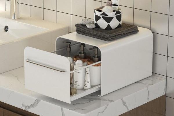 [해외] 다용도 철제 슬라이드 수납함 수납장 영양제보관함 3컬러 화이트/블랙