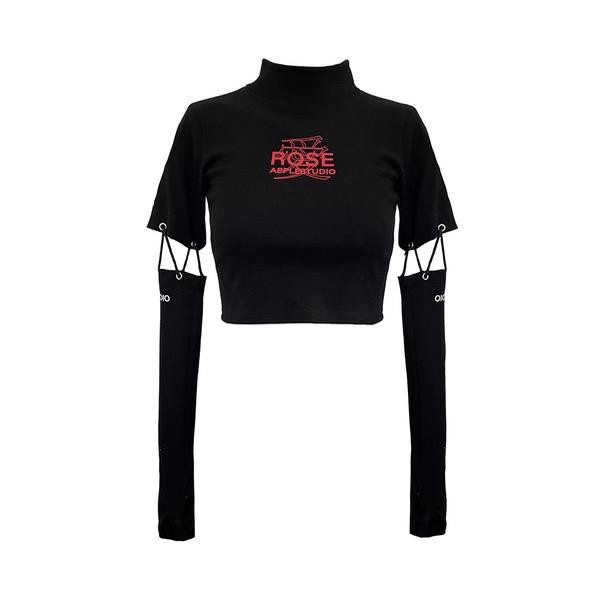 241 2WAY WARMER EYELET T-SHIRTS [BLACK]