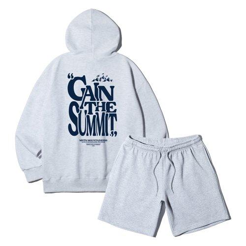 [SET] GAIN THE SUMMIT 오버핏 후드티 밴딩 스웨트 반바지 셋업