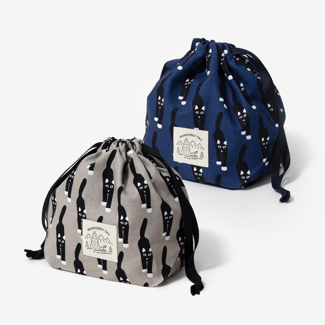 CAT COMING STRING POUCH (2colors)