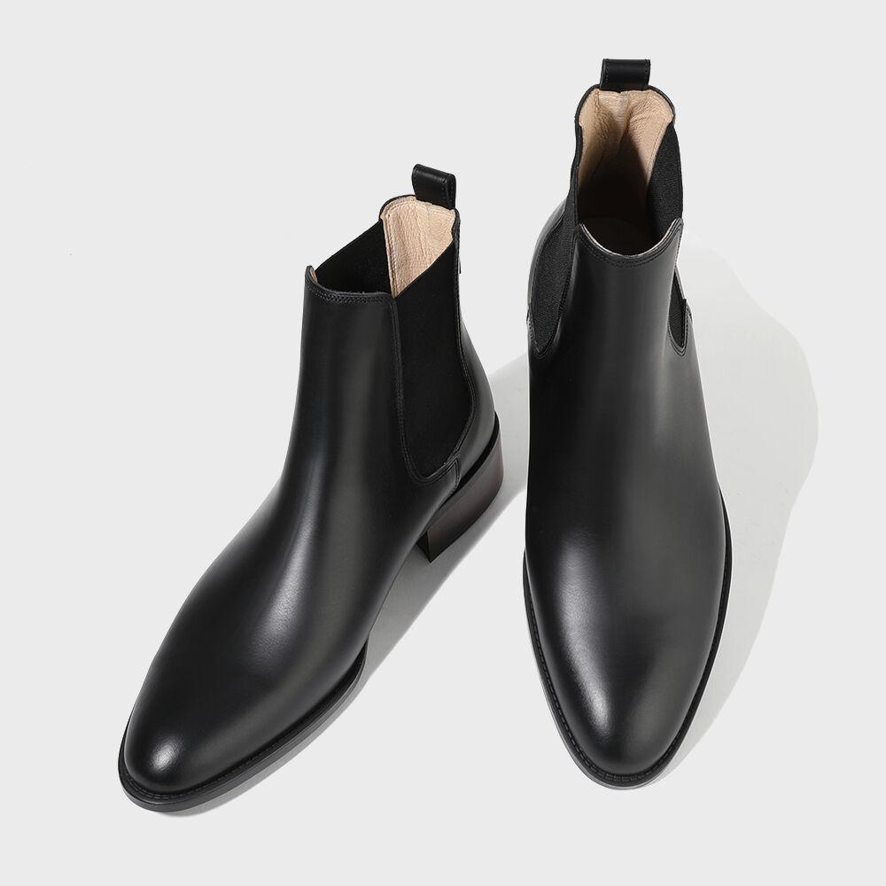 [주문제작] 클래식한 앵글디자인의 풀그레인 첼시 3331 / BLACK FG