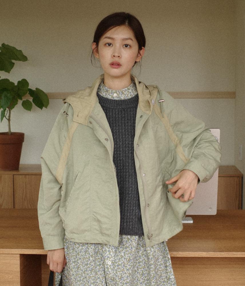 [AUDREY] [Audrey and John Wad]  2nd restock ! heavy-wearer's hooded blouson / light khaki