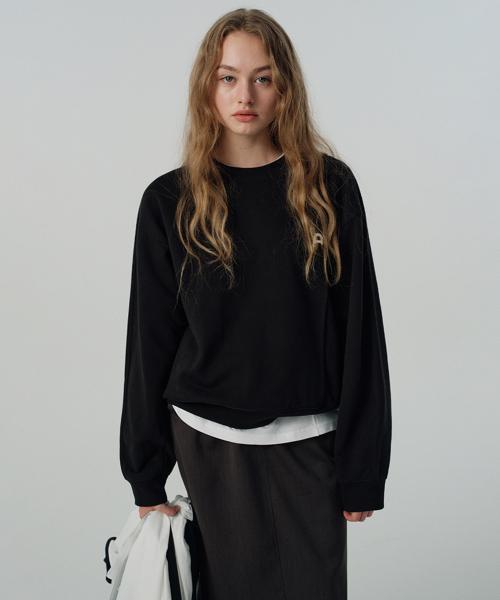 던스트 포 우먼(DUNST FOR WOMEN)  UNISEX DUNST LOGO CREASE SWEATSHIRT_UDTS5A103_BLACK - 사이즈 & 후기 | 무신사