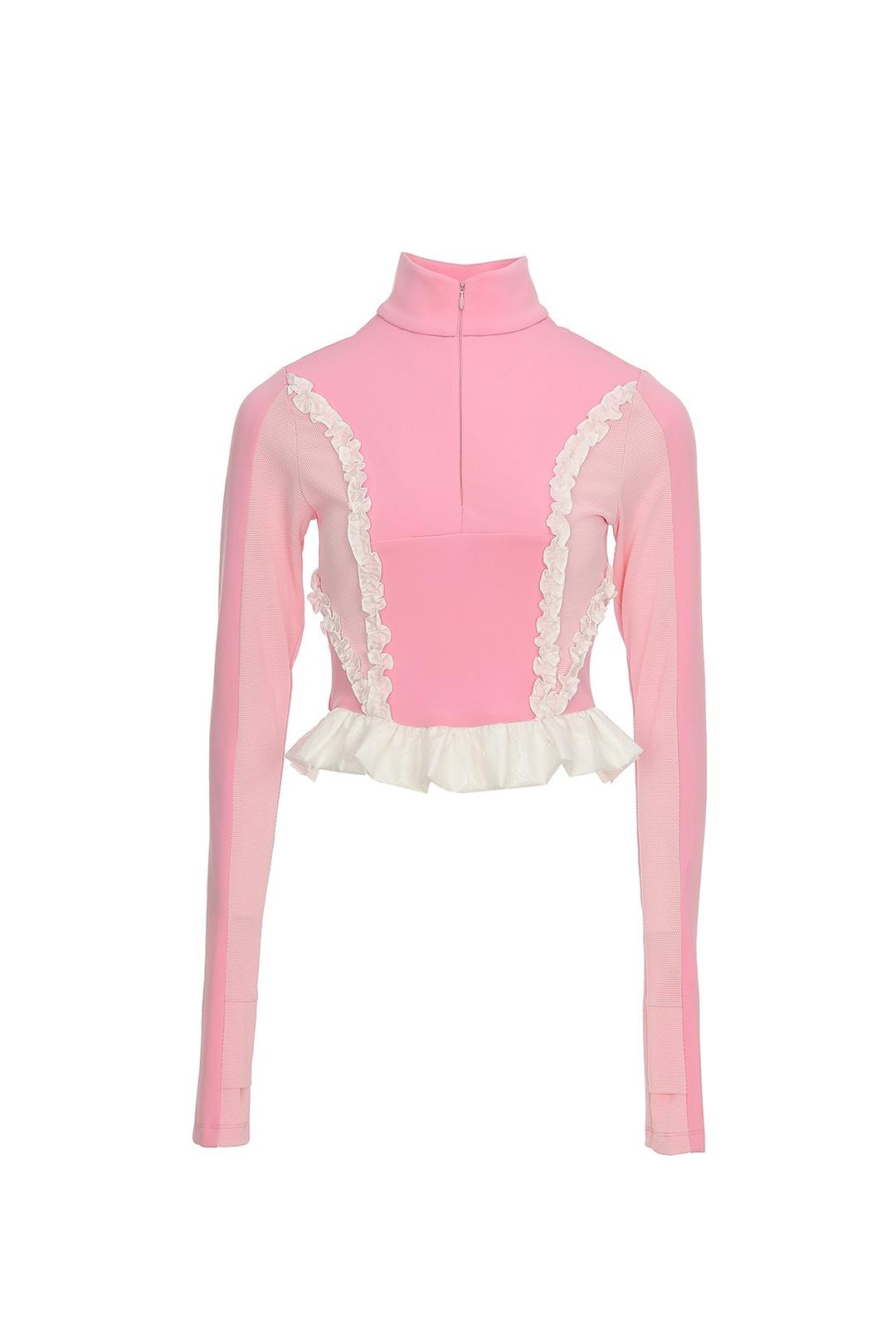 [PRE-ORDER]   배색 디테일 프릴 장식 블라우스