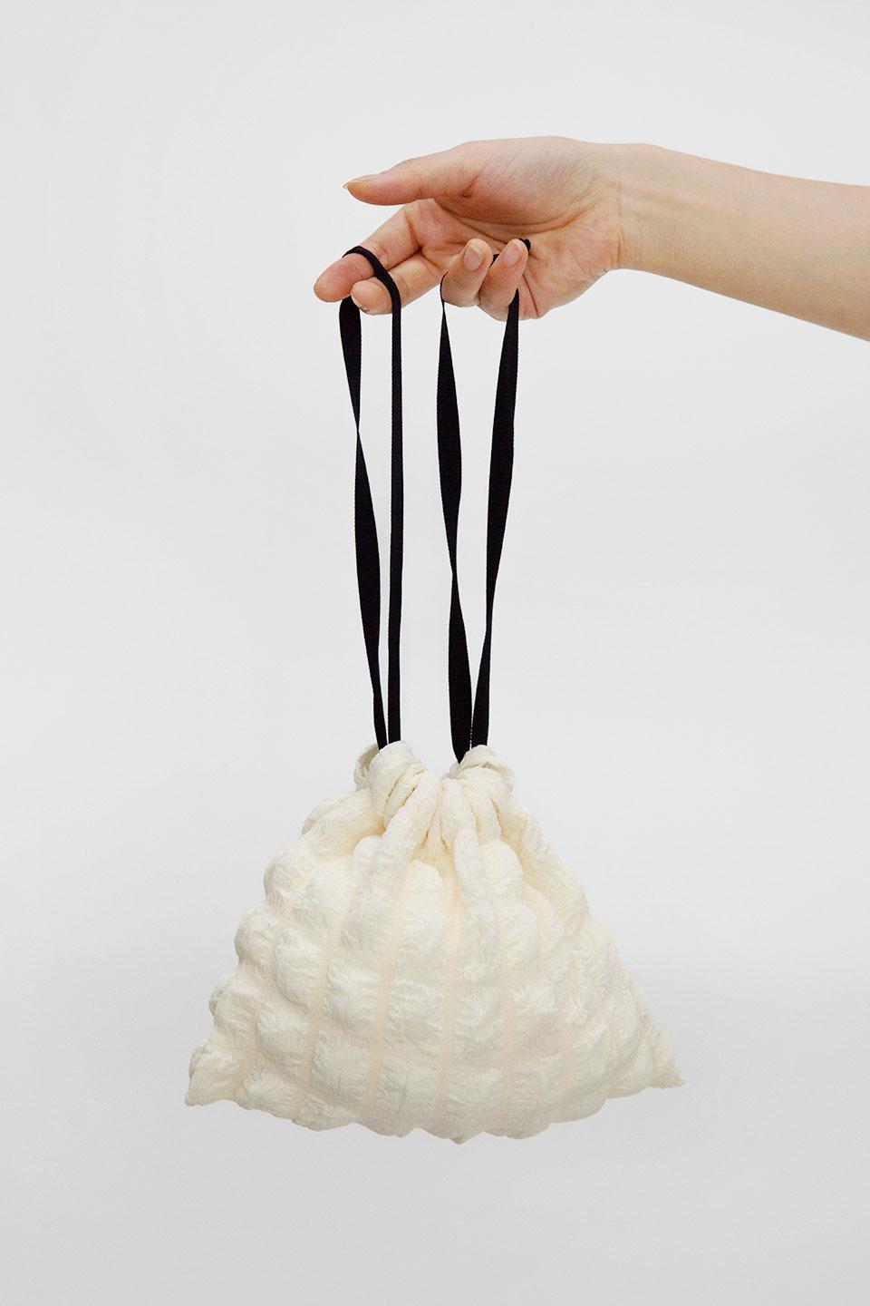 Bubble Pouch 스트링 이너백 화장품 파우치 - Ivory