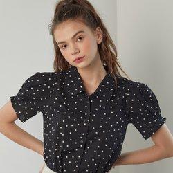 FLOWER PUFF SHIRT_BLACK