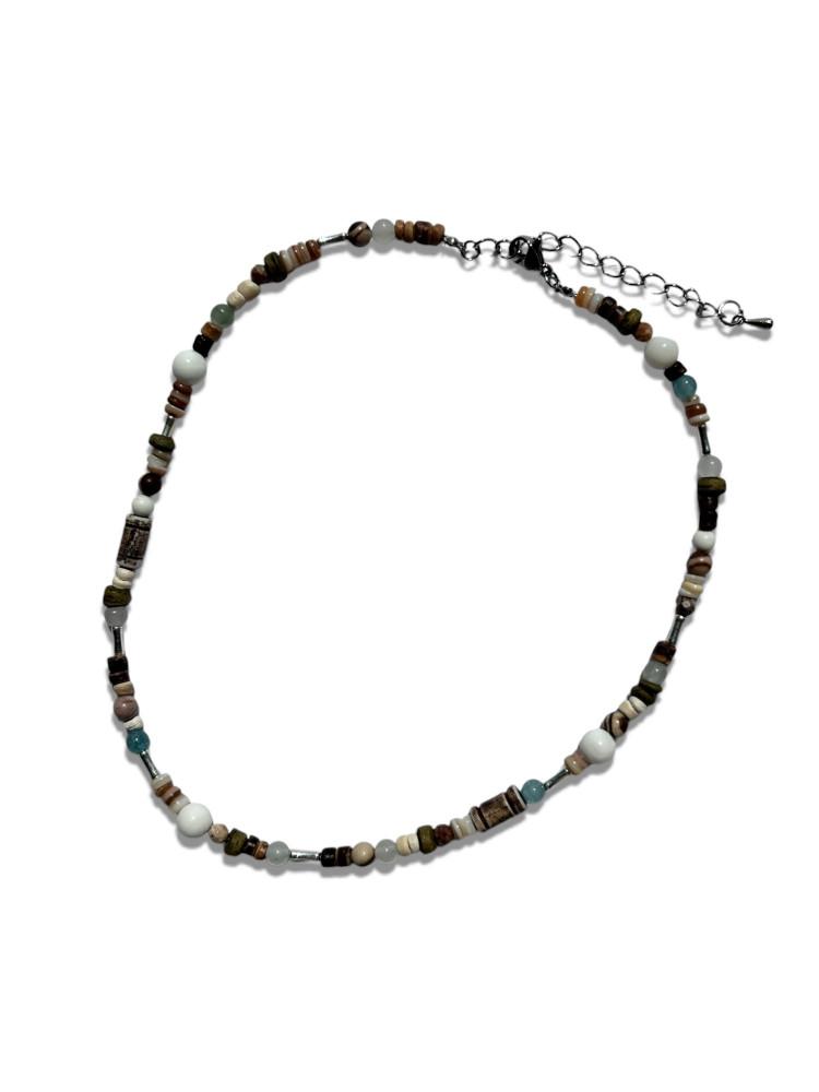 [인유얼빌리지] 우드 보헤미안 비즈 목걸이