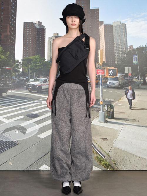 GARTER COTTON SKIRT / BLACK