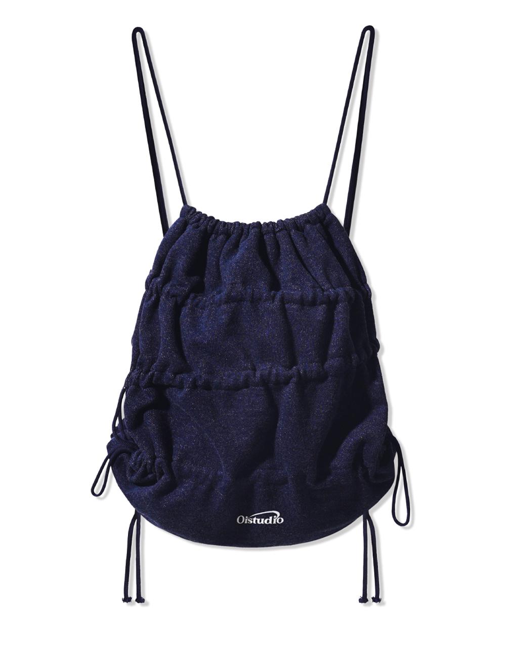 코스모 로고 데님 셔링 짐색 [BLUE] - 오아이오아이컬렉션