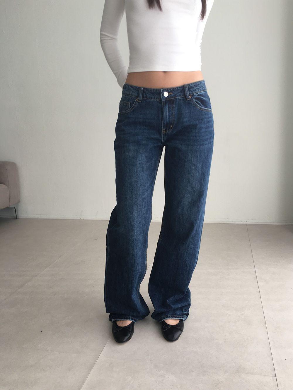 샵오르 [자체제작] 오르 로우라이즈 일자 데님팬츠