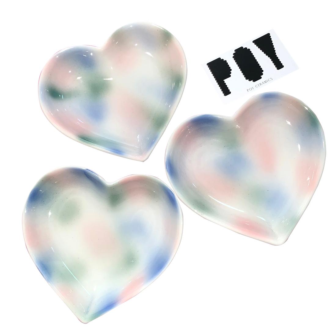 [Poy ceramics] Gradation heart plate